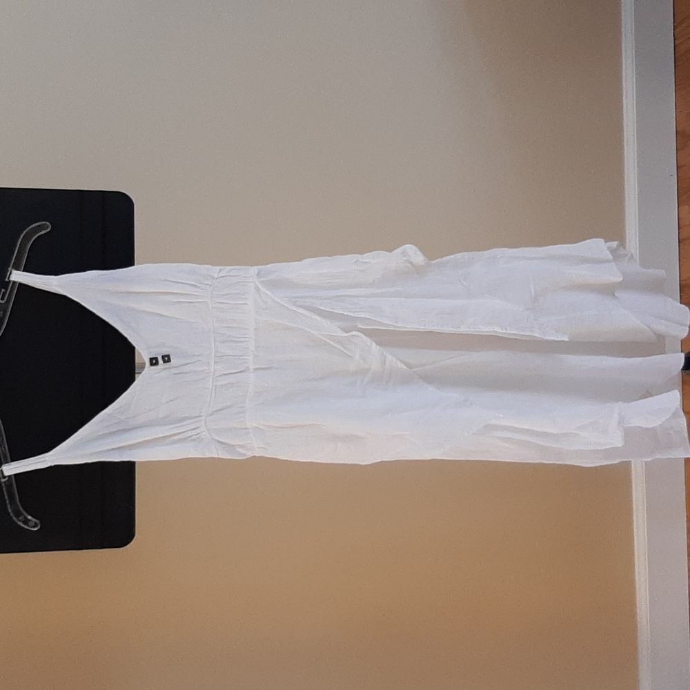 Blanc du Nil White Flowy Sleeveless Dress Size T2 (Medium)